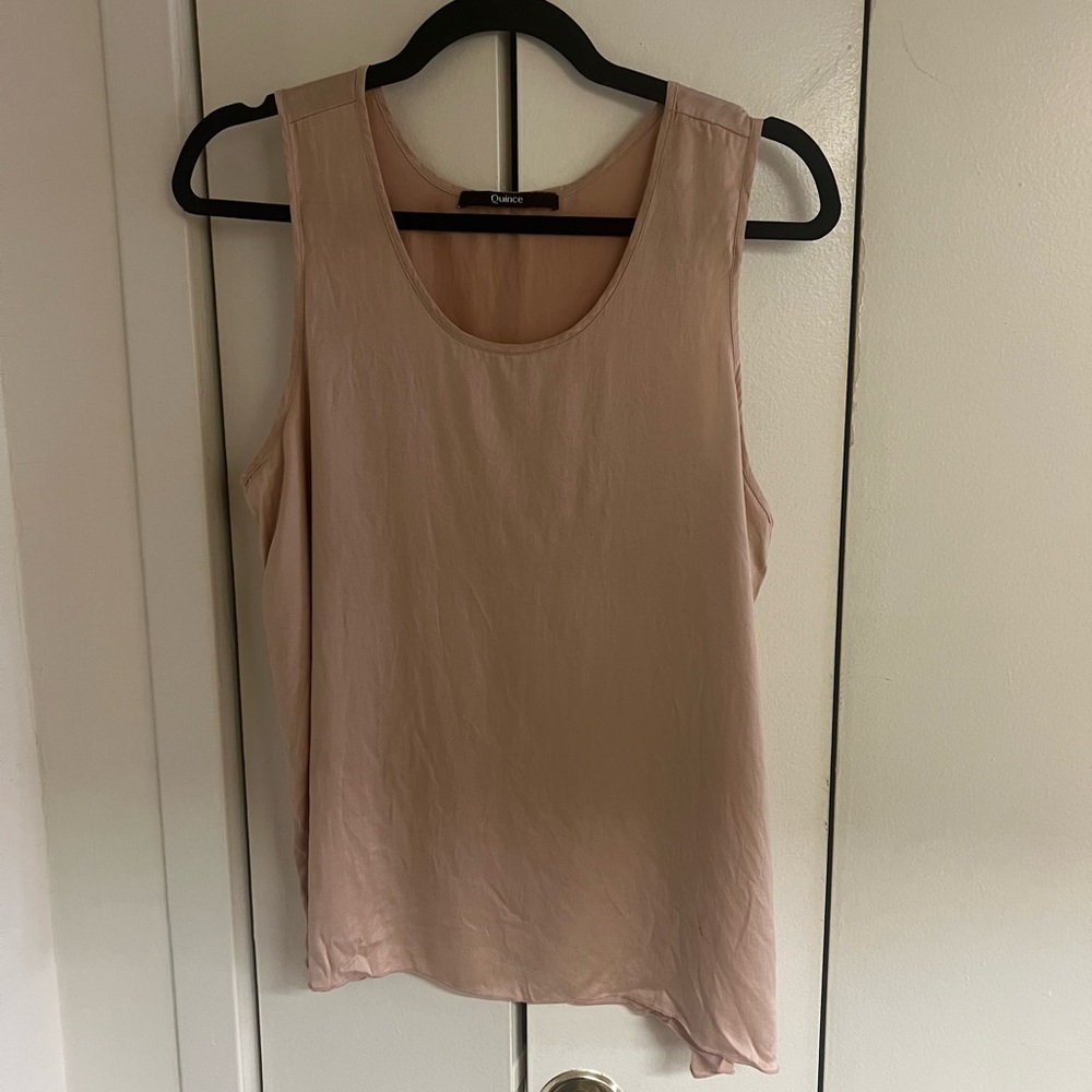 Quince Women's Washable Silk Sleepwear Set Size L Toasted Almond - Picture 2 of 10